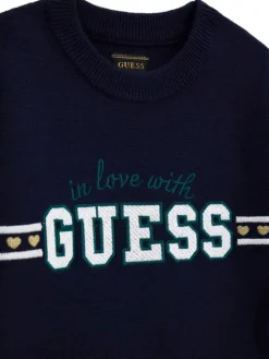 Guess Komplet bluzka i spódnica K6YG02 Z0815 Granatowy Regular Fit
