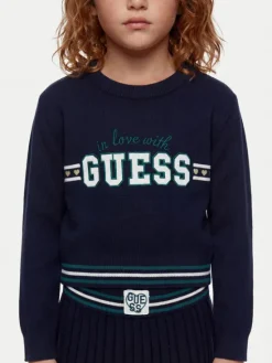 Guess Komplet bluzka i spódnica K6YG02 Z0815 Granatowy Regular Fit