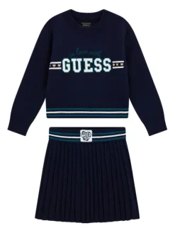 Guess Komplet bluzka i spódnica K6YG02 Z0815 Granatowy Regular Fit