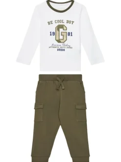 Guess Komplet bluzka i spodnie N5YG06 K8HM4 Biały Regular Fit