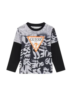 Guess Komplet bluzka i spodnie N6YG02 K4077 Czarny Regular Fit