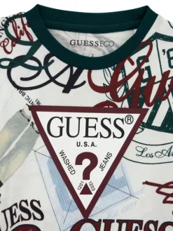 Guess Komplet bluzka i spodnie N6YG02 K4077 Zielony ciemny Regular Fit