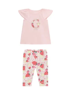 Guess Komplet t-shirt i legginsy K6GG01 K6YW4 Różowy Regular Fit