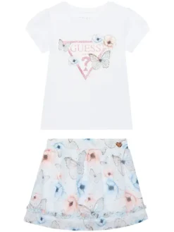 Guess Komplet t-shirt i spódniczka K6RG07 K6YW0 Biały Regular Fit