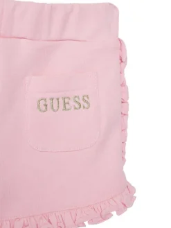 Guess Komplet t-shirt i spodenki A6GG02 K6YW4 Różowy Regular Fit