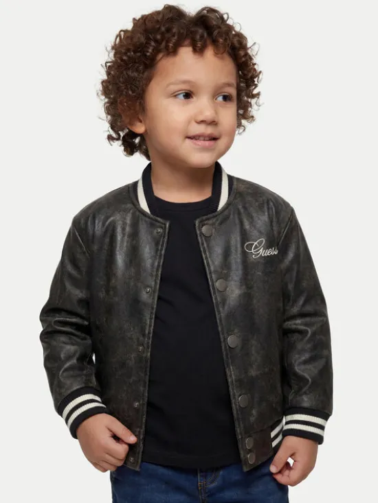 Guess Kurtka bomber N6YL04 W2663 Czarny Regular Fit