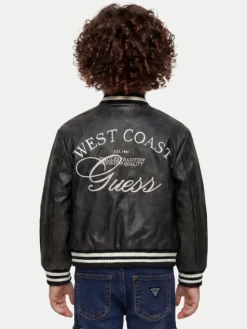 Guess Kurtka bomber N6YL04 W2663 Czarny Regular Fit