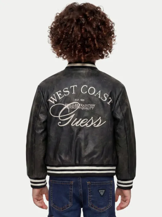 Guess Kurtka bomber N6YL04 W2663 Czarny Regular Fit