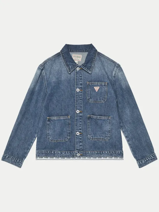 Guess Kurtka jeansowa J5RL04 D45E0 Niebieski Regular Fit