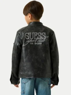 Guess Kurtka z imitacji skóry L6YL07 W2668 Czarny Regular Fit