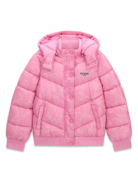 Guess Kurtka zimowa J6YL01 W2607 Różowy Regular Fit