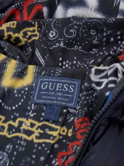 Guess Kurtka zimowa L6YL01 W2655 Granatowy Regular Fit
