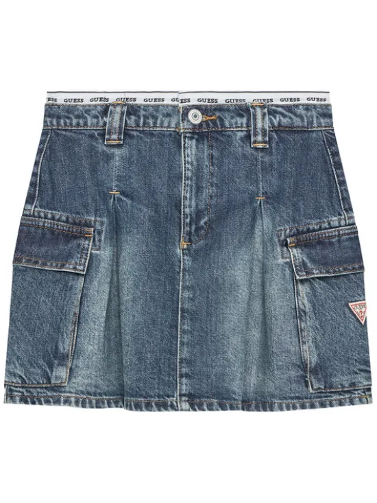 Guess Spódnica jeansowa J5RD07 D45E0 Niebieski Regular Fit