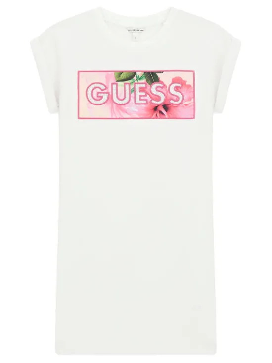 Guess Sukienka codzienna J6GK05 KAE24 Biały Regular Fit