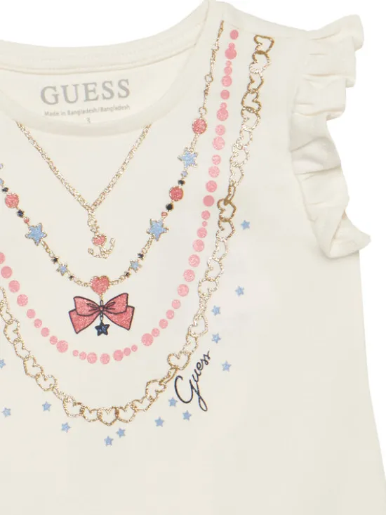Guess Sukienka codzienna K6RK02 KA6W4 Écru Regular Fit