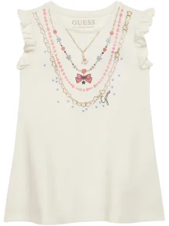 Guess Sukienka codzienna K6RK02 KA6W4 Écru Regular Fit