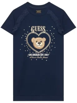 Guess Sukienka codzienna K6RK01 KAUH0 Granatowy Regular Fit