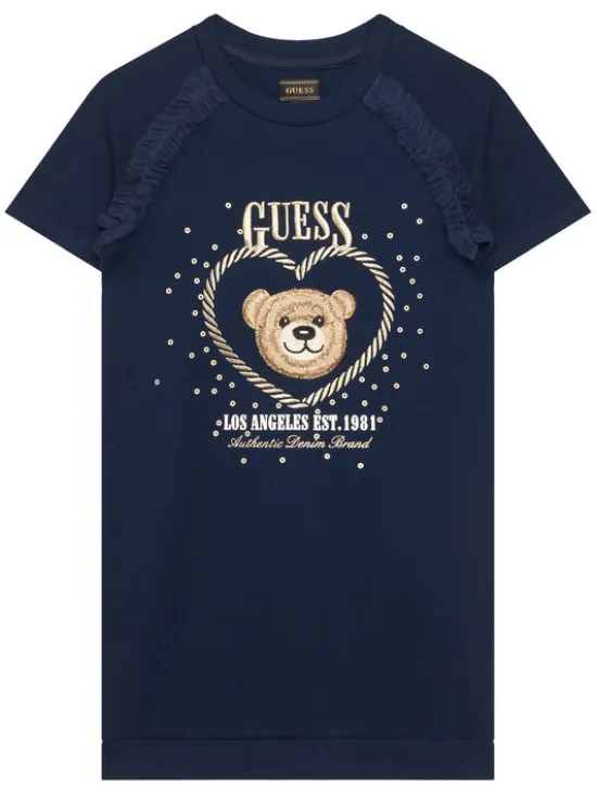 Guess Sukienka codzienna K6RK01 KAUH0 Granatowy Regular Fit