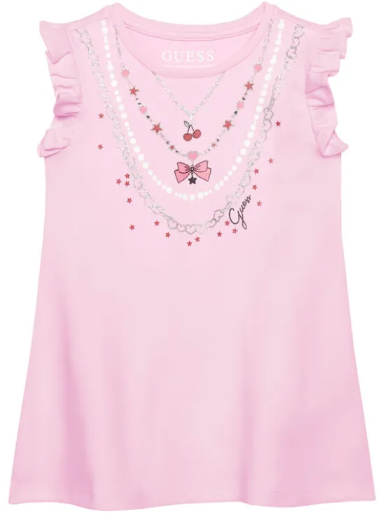 Guess Sukienka codzienna K6RK02 KA6W4 Różowy Regular Fit