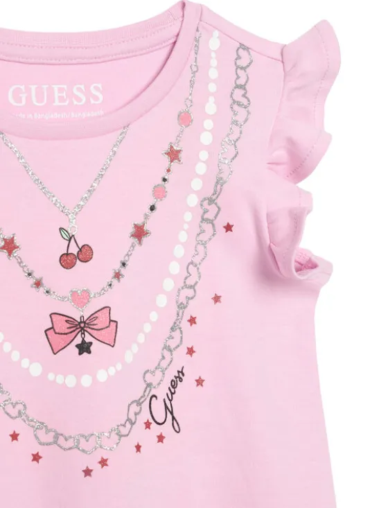 Guess Sukienka codzienna K6RK02 KA6W4 Różowy Regular Fit