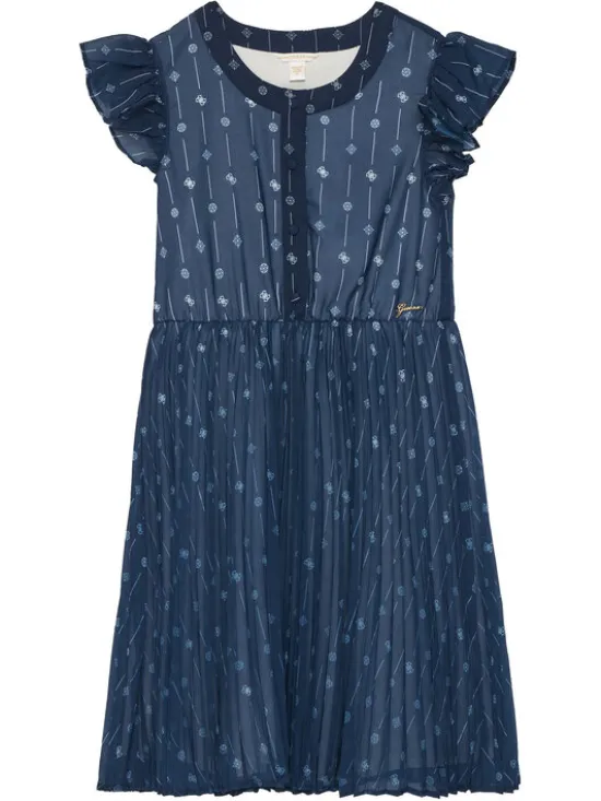 Guess Sukienka elegancka J6RK13 WA2T0 Granatowy Regular Fit