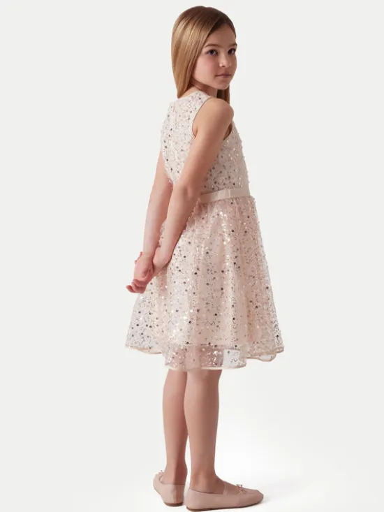 Guess Sukienka elegancka J6RK25 KCLM0 Różowy Regular Fit