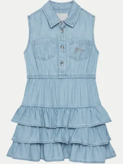 Guess Sukienka jeansowa K5RK19 D3X30 Niebieski Regular Fit