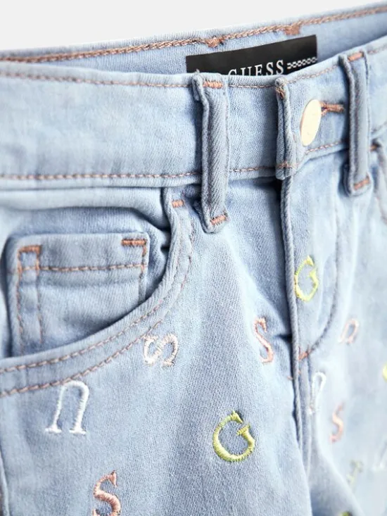 Guess Szorty jeansowe K3GD16 D4CA0 Niebieski Regular Fit