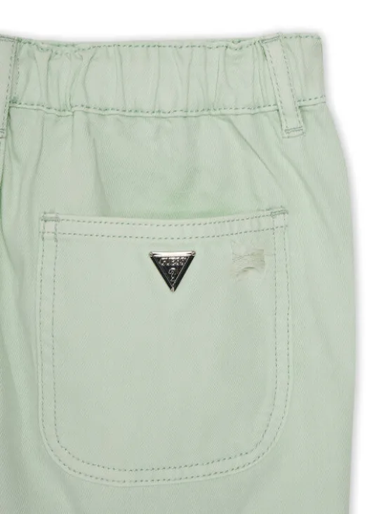 Guess Szorty materiałowe J5GD29 WH6L0 Zielony Regular Fit