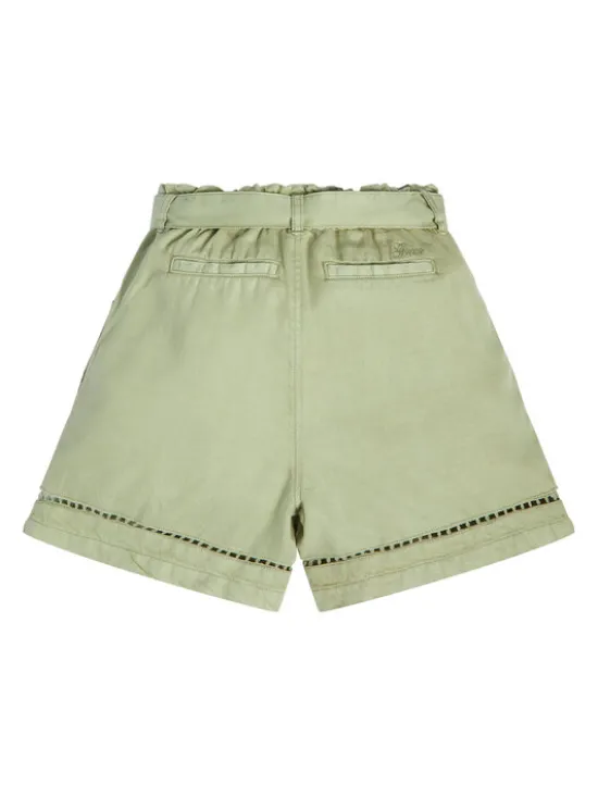 Guess Szorty materiałowe J3GD03 WE8R0 Zielony Relaxed Fit