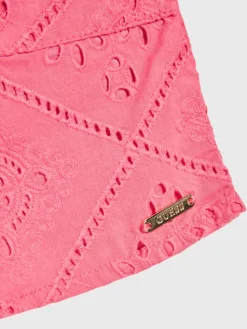 Guess Szorty materiałowe J3GD04 WFGJ0 Różowy Relaxed Fit