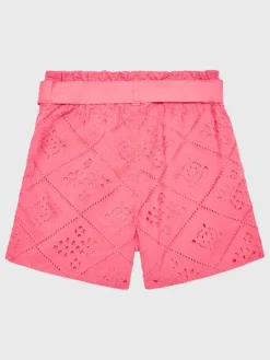 Guess Szorty materiałowe J3GD04 WFGJ0 Różowy Relaxed Fit