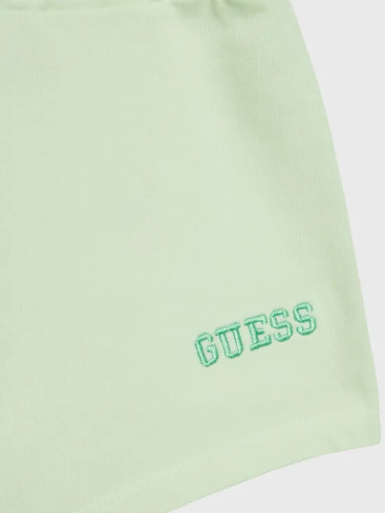 Guess Szorty materiałowe K3GD11 KA6R3 Zielony Regular Fit