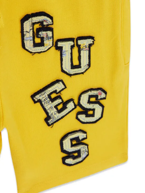 Guess Szorty sportowe N6GD02 KA6R4 Żółty Regular Fit