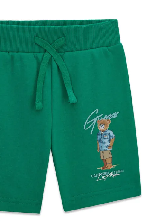 Guess Szorty sportowe N6GD04 KA6R4 Zielony Regular Fit