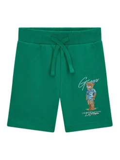 Guess Szorty sportowe N6GD04 KA6R4 Zielony Regular Fit