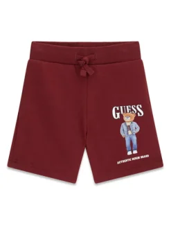 Guess Szorty sportowe N6RD02 KAD74 Bordowy Regular Fit