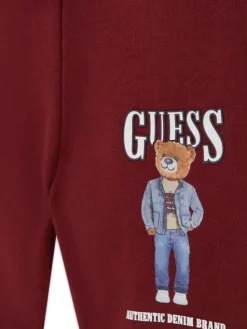 Guess Szorty sportowe N6RD02 KAD74 Bordowy Regular Fit