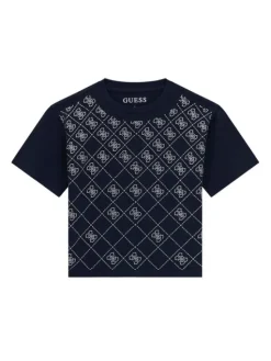 Guess T-Shirt J6GI05 K6YW4 Granatowy Boxy Fit