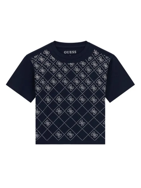 Guess T-Shirt J6GI05 K6YW4 Granatowy Boxy Fit