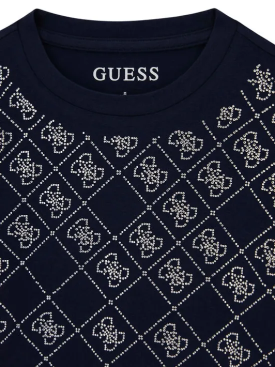 Guess T-Shirt J6GI05 K6YW4 Granatowy Boxy Fit