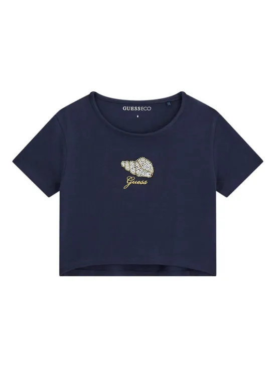 Guess T-Shirt J6GI10 K6YW4 Granatowy Relaxed Fit