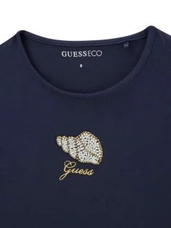 Guess T-Shirt J6GI10 K6YW4 Granatowy Relaxed Fit