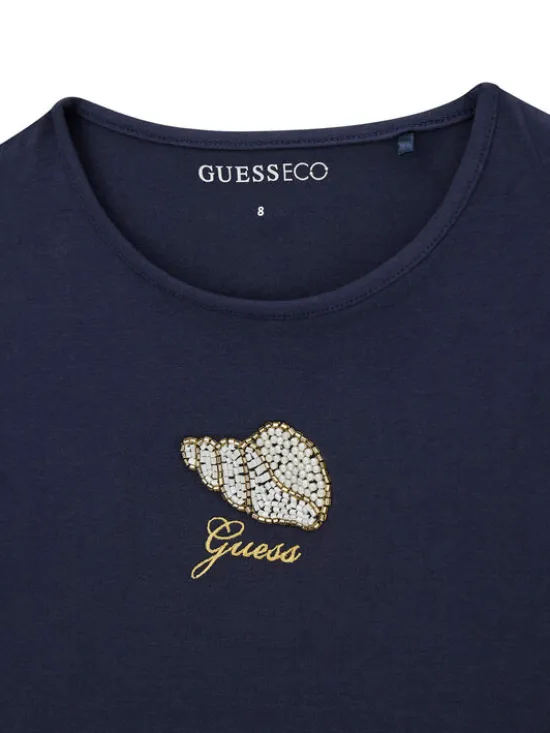 Guess T-Shirt J6GI10 K6YW4 Granatowy Relaxed Fit