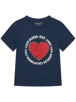 Guess T-Shirt J6RI24 K6YW4 Granatowy Regular Fit