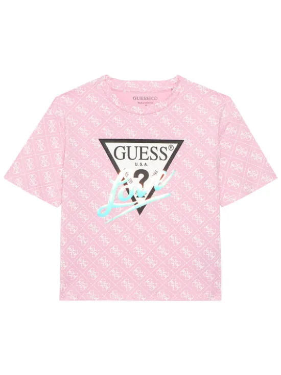 Guess T-Shirt J6RI08 K6YW4 Różowy Regular Fit