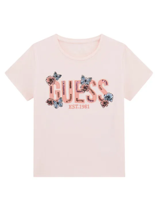 Guess T-Shirt J6RI34 K6YW4 Różowy Regular Fit