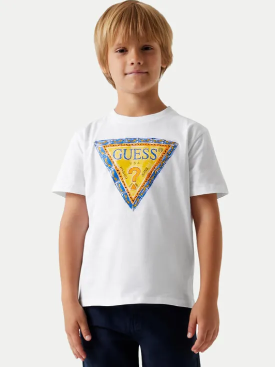 Guess T-Shirt L6GI00 K8HM4 Biały Regular Fit