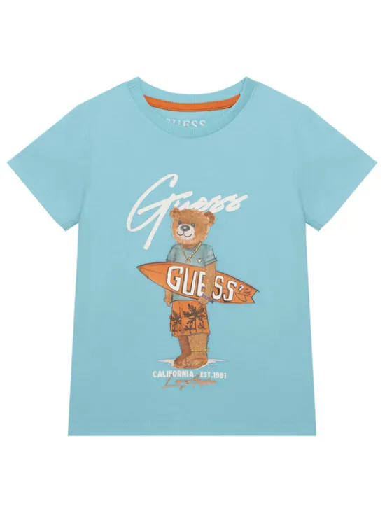 Guess T-Shirt N6GI04 K8HM4 Niebieski Regular Fit