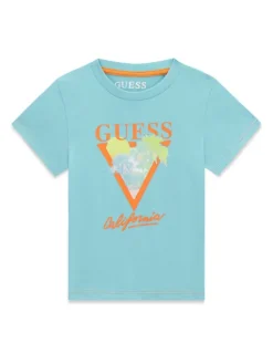 Guess T-Shirt N6GI10 K8HM4 Turkusowy Regular Fit